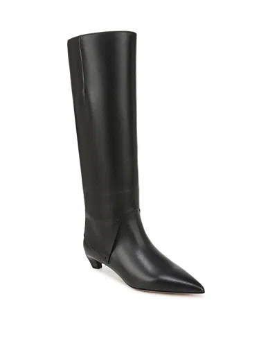 Franco Sarto Kesha Kitten Heel Boot In Black Leather