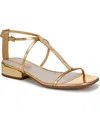 Franco Sarto Women's Misty Open Square Toe Strappy Sandals In Gold Faux Leather