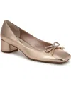 Franco Sarto Natalia Square Toe Pump In Rose Gold Faux Leather