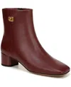 Franco Sarto Noah Womens Faux Leather Block Heel Booties In Berry Red