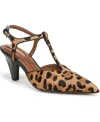 Franco Sarto Ovett Pointed Toe T-strap Pump In Brown
