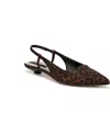 Franco Sarto Women's Palmira Pointed Toe Slingback Pumps In Multi Tan Leopard Print Fabric