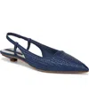 Franco Sarto Women's Palmira Pointed Toe Slingback Pumps In Navy Blue Raffia