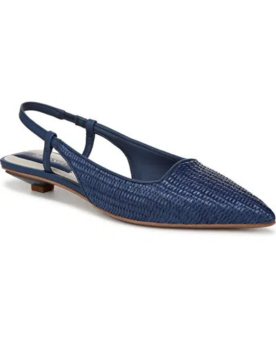 Franco Sarto Women's Palmira Pointed Toe Slingback Pumps In Navy Blue Raffia