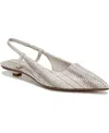Franco Sarto Women's Palmira Pointed Toe Slingback Pumps In Roccia Grey Snake Print Faux Leather