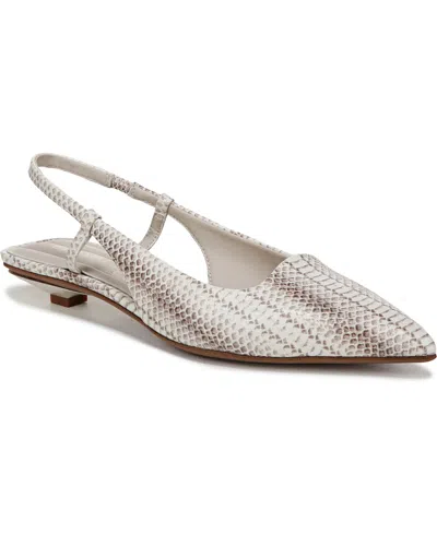 Franco Sarto Women's Palmira Pointed Toe Slingback Pumps In Roccia Grey Snake Print Faux Leather