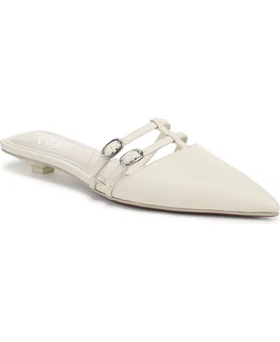 Franco Sarto Women's Pia Pointed Toe Dress Mules In Cream White Faux Leather