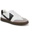 Franco Sarto Women's Ponti Lace Up Low Top Sneakers In White,black Faux Leather