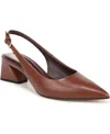 Franco Sarto Women's Racer Pointed Toe Block Heel Slingback Pumps In Acorn Brown Leather