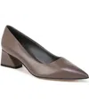Franco Sarto Women's Racer-pump Pointed Toe Block Heel Pumps In Truffle Brown Leather