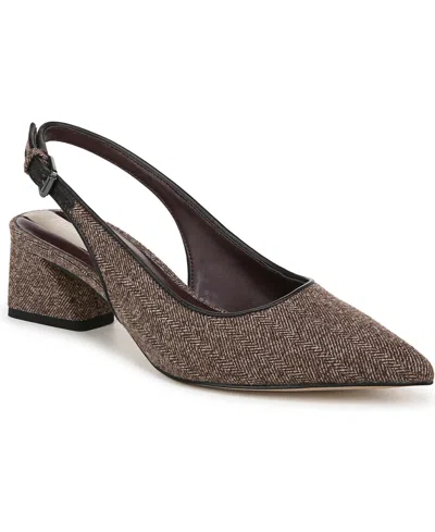 Franco Sarto Women's Racer Slingback Pumps In Brown Fabric