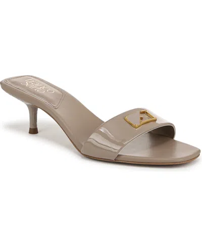 Franco Sarto Women's Roey Open Square Toe Slide Dress Sandals In Marble Grey Faux Patent