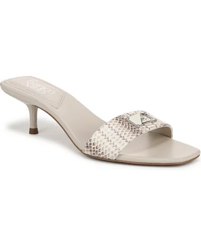 Franco Sarto Women's Roey Open Square Toe Slide Dress Sandals In Roccia Grey Snake Print Faux Leather