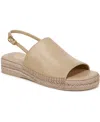 Franco Sarto Women's Rune Open Round Toe Slingback Espadrille Sandals In Buff Beige Leather