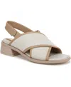 Franco Sarto Women's Silvie 2 Square Toe Slingback Sandals In Natural White Canvas