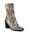 Franco Sarto Women's Stevie Mid Shaft Boots In Grey Snake Print Faux Leather