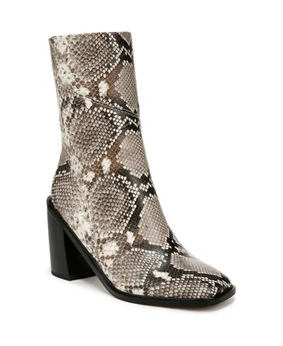 Franco Sarto Women's Stevie Mid Shaft Boots In Grey Snake Print Faux Leather