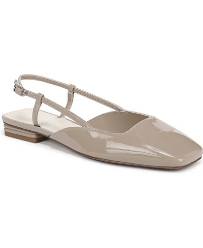 Franco Sarto Women's Tadella Square Toe Slingback Flats In Grey Patent Faux Leather