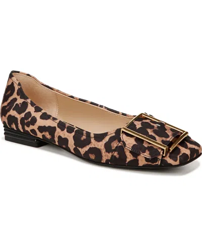 Franco Sarto Women's Tahlia Square Toe Flats In Leopard Print Fabric