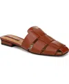 Franco Sarto Women's Tavana Fisherman Square Toe Flat Mules In Acorn Brown Leather