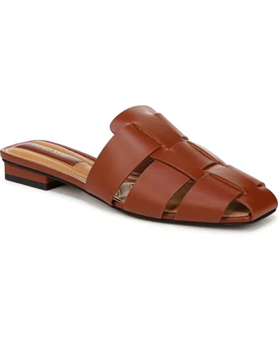 Franco Sarto Women's Tavana Fisherman Square Toe Flat Mules In Acorn Brown Leather