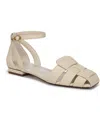 Franco Sarto Women's Taylon Square Toe Fisherman Sandals In Ivory White Faux Leather