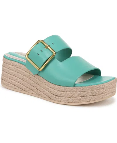 FRANCO SARTO WOMEN'S TAZIANA OPEN SQUARE TOE ESPADRILLE SLIDE PLATFORM SANDALS