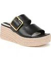 Franco Sarto Taziana Platform Sandal In Black Snake Print Faux Leather
