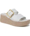Franco Sarto Women's Taziana Open Square Toe Espadrille Slide Platform Sandals In Bright White Leather