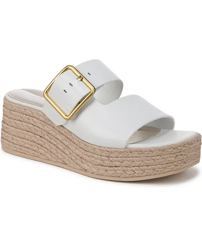 FRANCO SARTO WOMEN'S TAZIANA OPEN SQUARE TOE ESPADRILLE SLIDE PLATFORM SANDALS