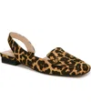 Franco Sarto Teagan Womens Animal Print Manmade D'orsay In Brown Multi Fabric