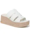 Franco Sarto Women's Tevin Open Square Toe Espadrille Slide Platform Sandals In Bright White Faux Leather