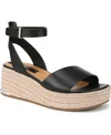Franco Sarto Women's Tiffany Open Square Toe Espadrille Platform Sandals In Black Leather
