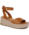 Franco Sarto Women's Tiffany Open Square Toe Espadrille Platform Sandals In Brown Leather