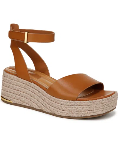 Franco Sarto Women's Tiffany Open Square Toe Espadrille Platform Sandals In Brown Leather