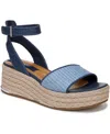 Franco Sarto Pela Espadrille Platform Sandal In Multi Blue Fabric