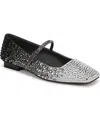 Franco Sarto Women's Tinsley Rhinestone Square Toe Mary Jane Flats In Silver Gemstone,fabric