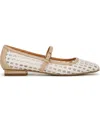 Franco Sarto Tinsley Mary Jane Flat In Ivory White Faux Leather