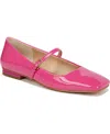 Franco Sarto Tinsley Square Toe Mary Jane Flat In Pink Faux Patent