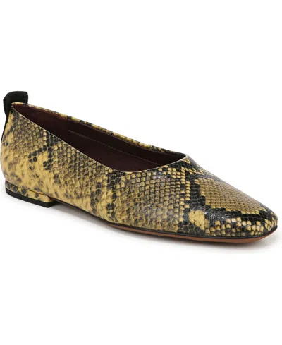 Franco Sarto Women's Vana Ballet Flats In Yellow Snake Print Faux Leather