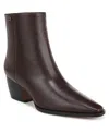 Franco Sarto Women's Vivian Western Block Heel Booties In Castagno Brown Leather