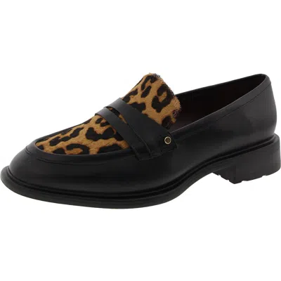 Franco Sarto Womens Animal Print Faux Leather Loafers In Multi