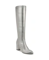 Franco Sarto Womens Katherine Block Heel Pointed Toe Knee High Boots Regular Wide Calf In Gray