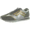 Franco Sarto Womens Leather Trainer Running & Training Shoes In Silver