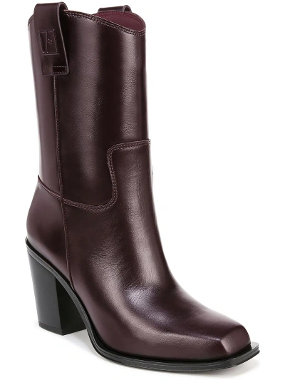 Franco Sarto Womens Solid Square Toe Mid-calf Boots In Brown