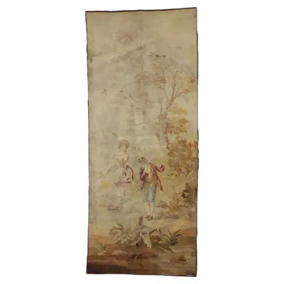 Pre-owned François Boucher A Flute Serenade: Late 19th Century French Pastoral Tapestry Of Rococo Elegance In Brown