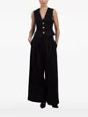 Francoise Anita Button V-neck Waistcoat In Black