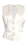 Francoise Anita Cotton-silk Vest In Ivory