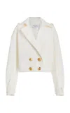 Francoise Bijou Cotton Cropped Trench Coat In White
