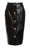 Francoise Bijou Vinyl Cotton Skirt In Black